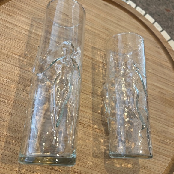 Set of 2 Vintage Libbey La Femme Tall Tumbler Glasses Dancing Nude Women Ladies - Picture 6 of 6